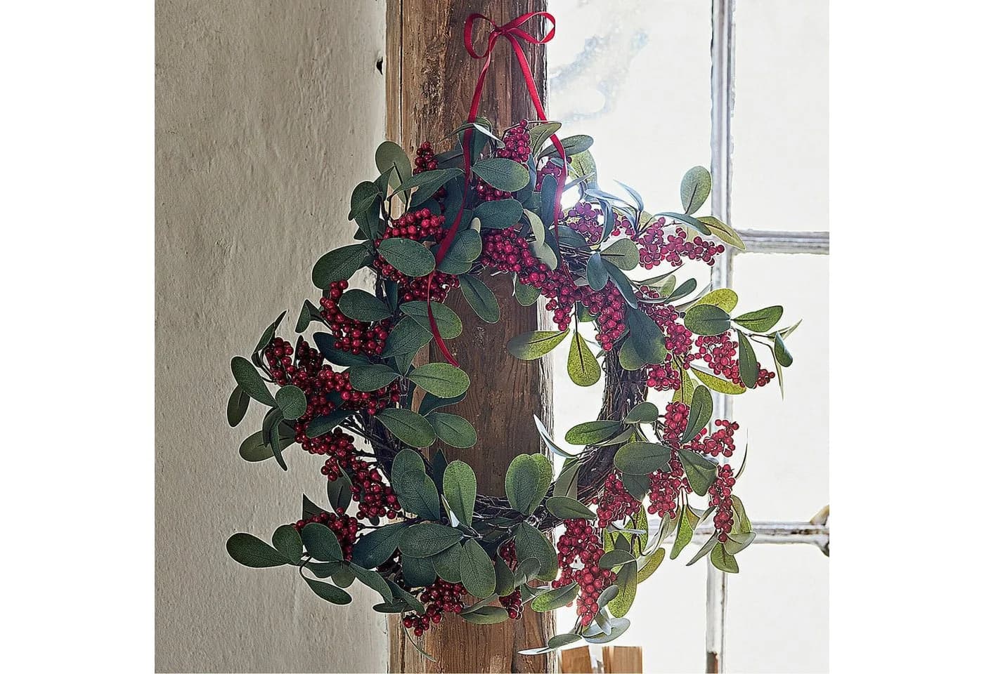 Mirabeau Weihnachtsfigur Kranz Lenius Grün/Rot