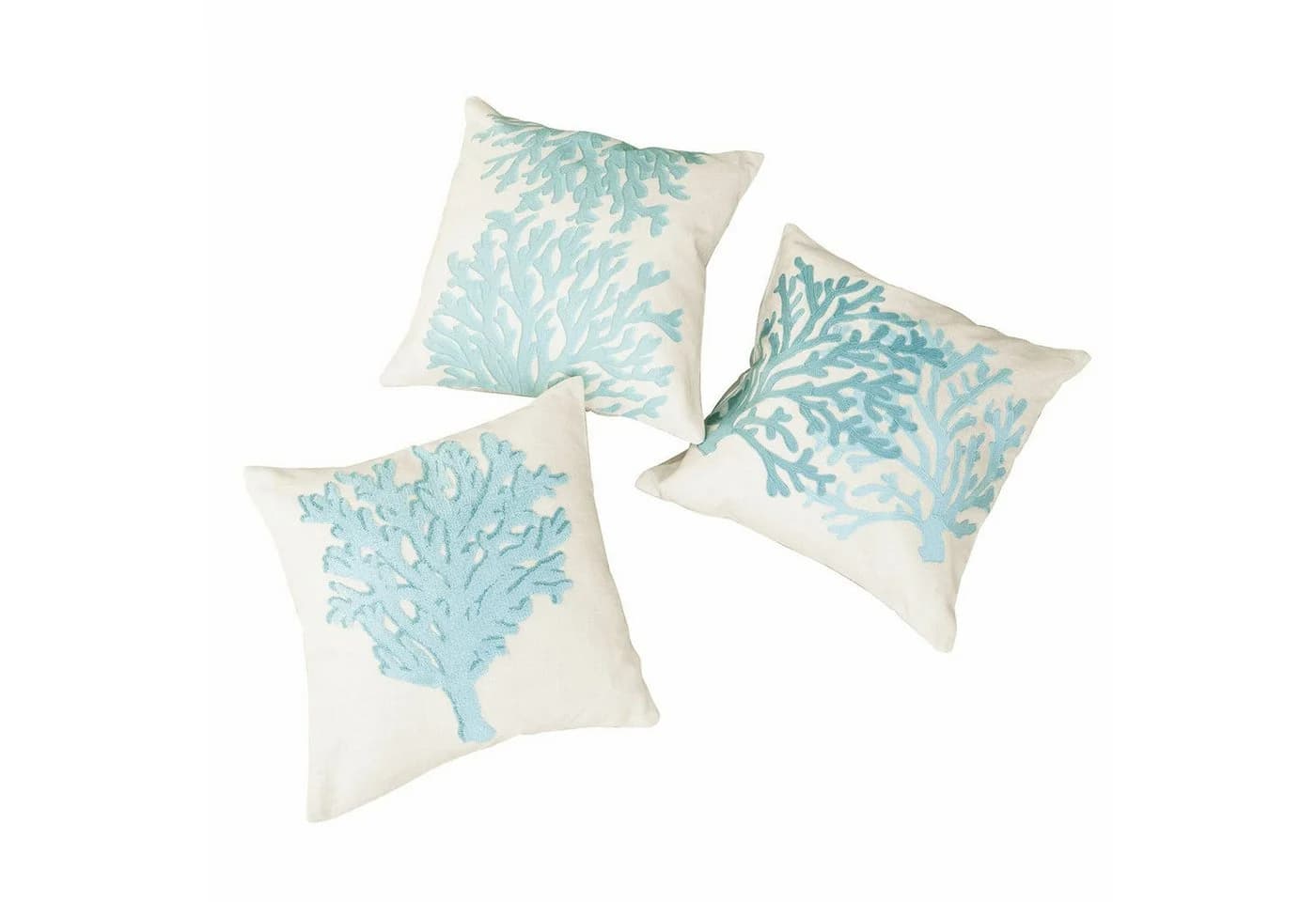 Mirabeau Kissenhülle 3er Set Vaiea türkis/beige Baumwolle