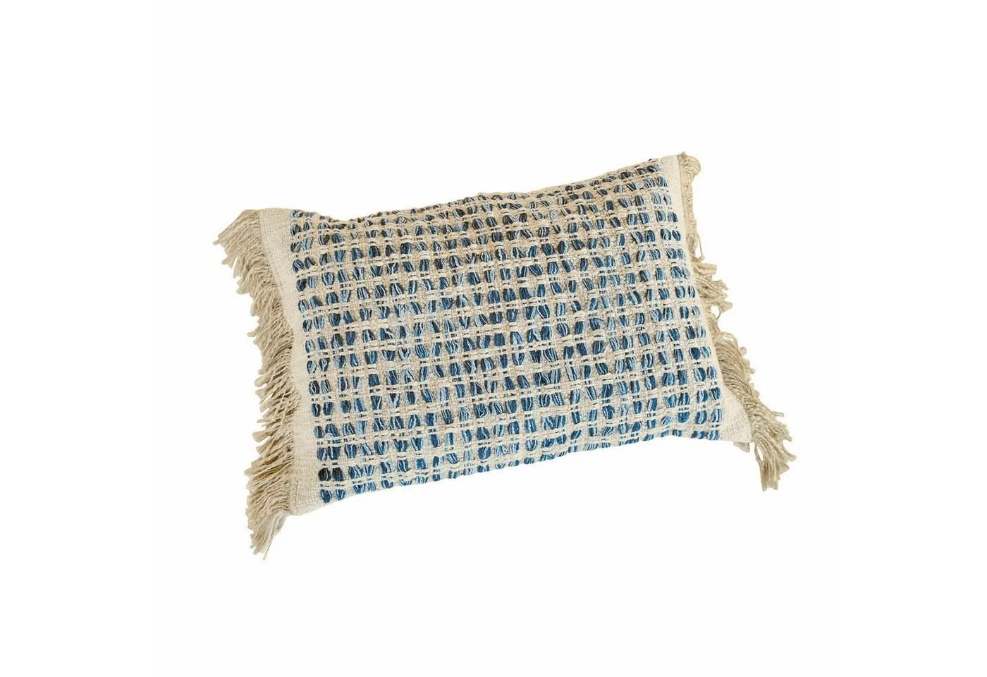 Mirabeau Kissenhülle Monrovie blau/beige mit Gittermuster - Bild 2