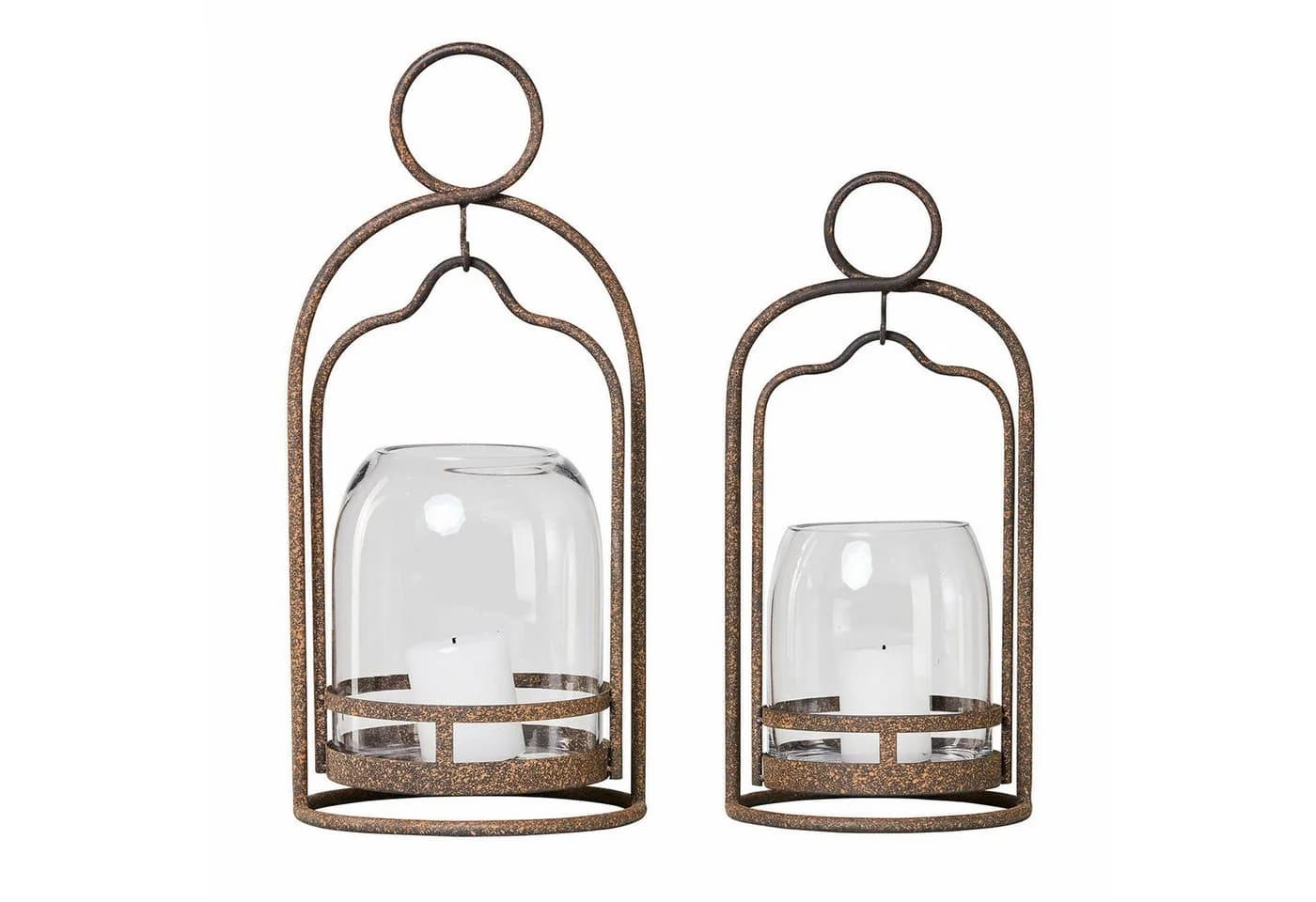 Mirabeau Windlicht 2er Set Émilisse antikbraun