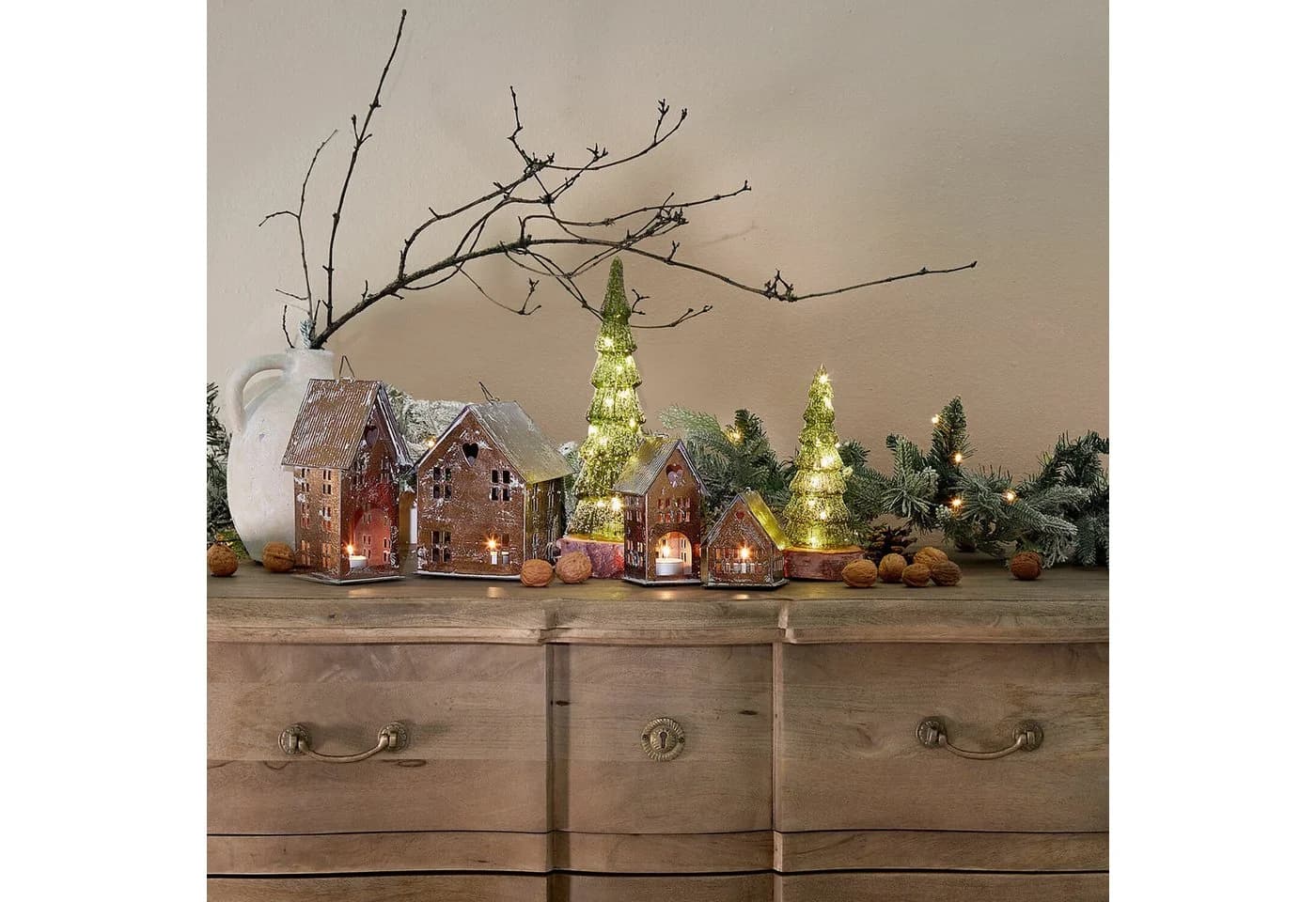 Mirabeau LED-Baum 2er Set Merrton Grün Weihnachtsfigur - Bild 3