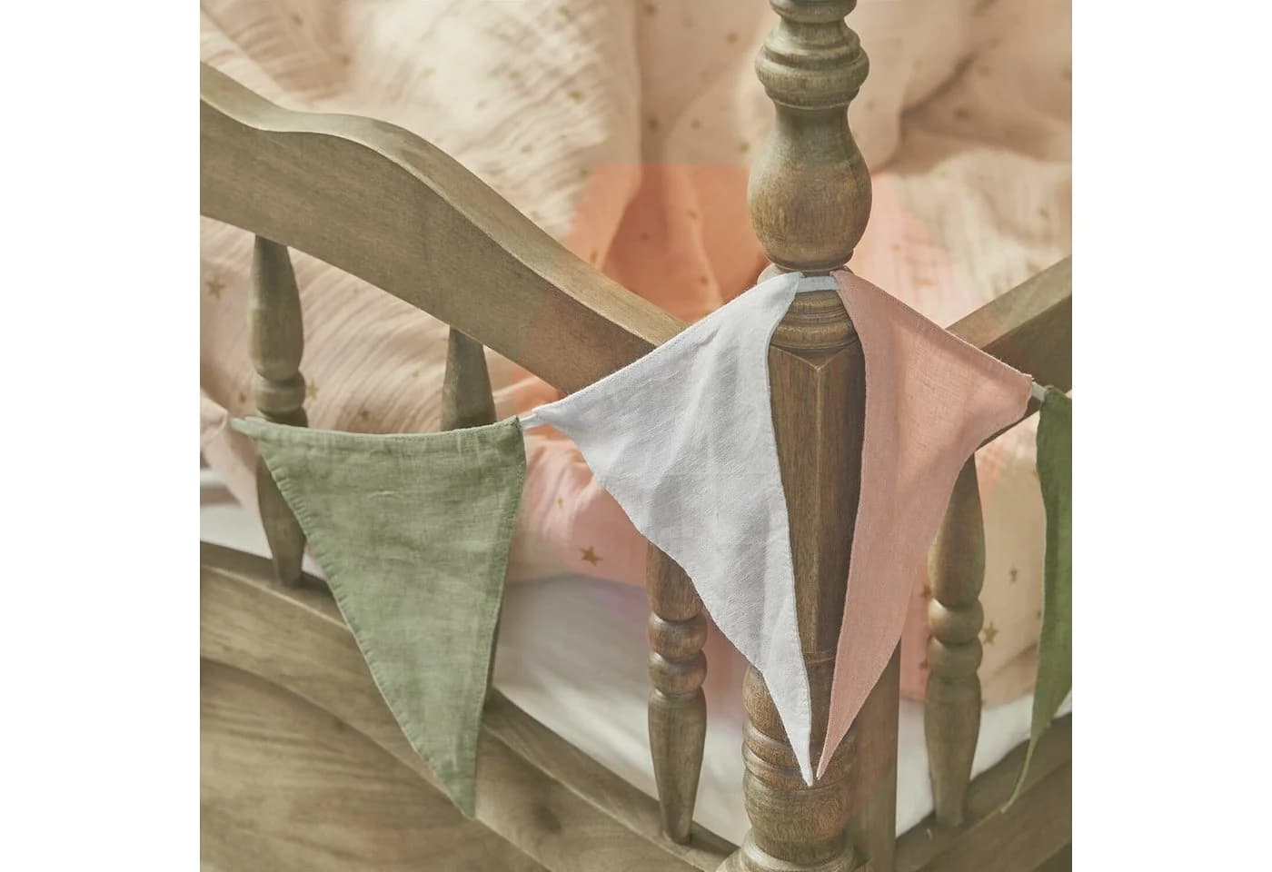 Mirabeau Wimpelkette Rêveline Rosa/Grün Creme Leinen - Bild 5