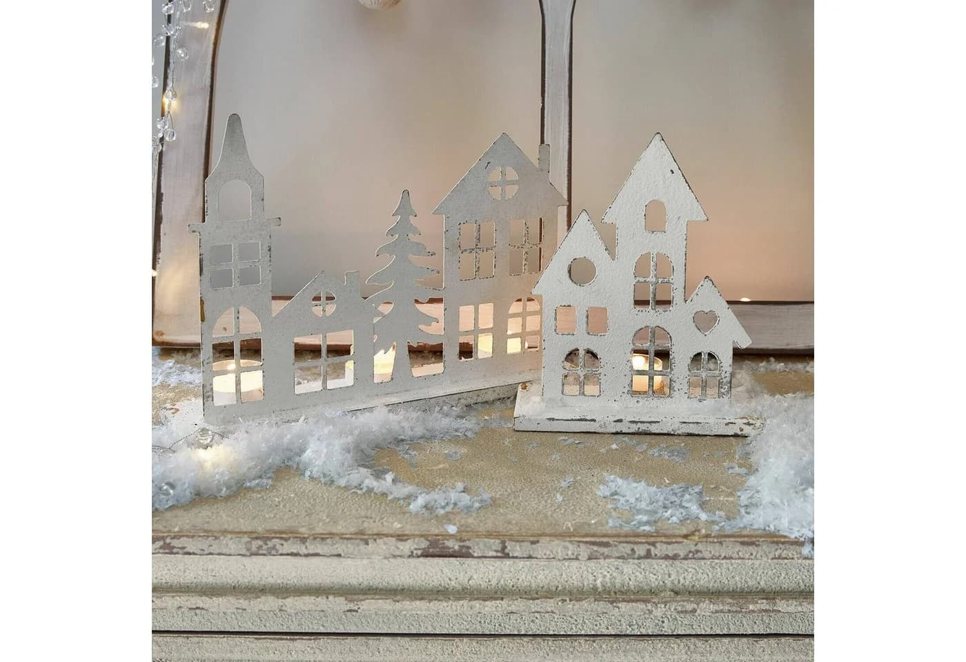 Mirabeau Kerzenständer 2er Set Vexano Antikweiß