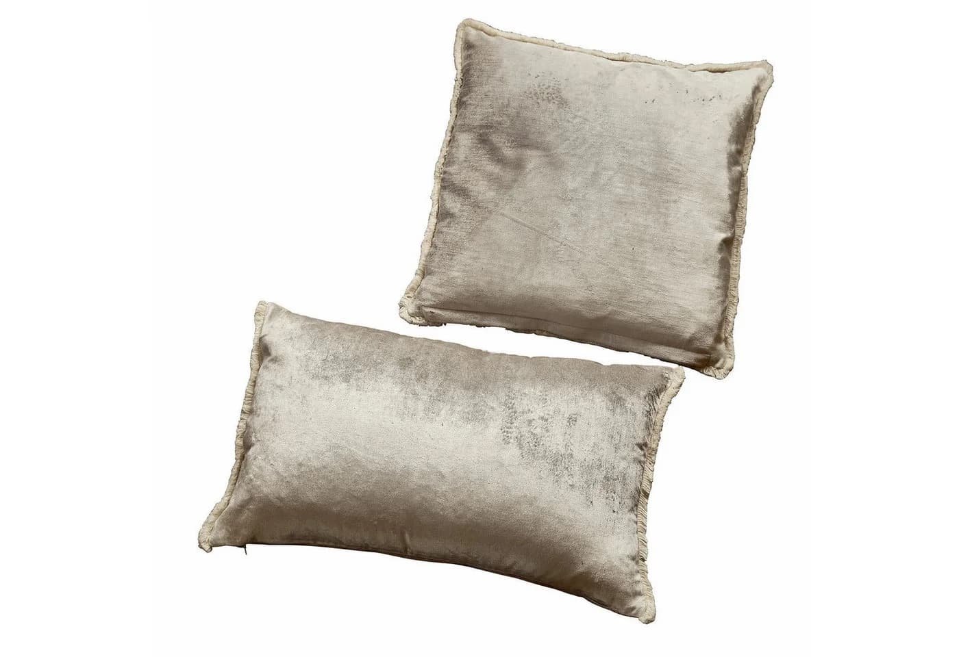 Mirabeau Kissenhülle 2er Set Oplevine Taupe/Champagner Viskosesamt