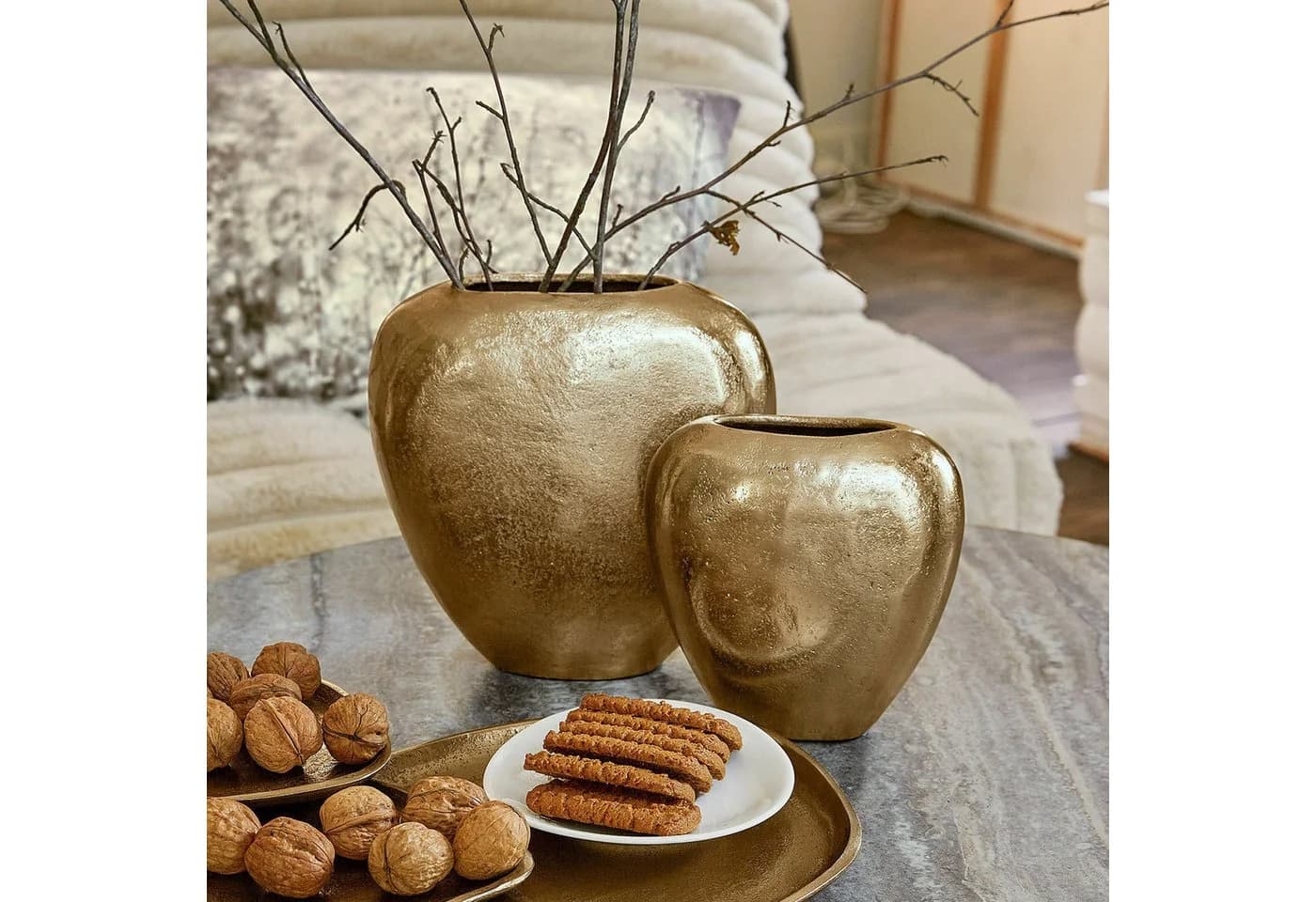 Mirabeau Tischvase Vase 2er Set Cezelle Champagner - Bild 4