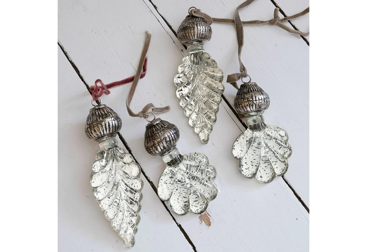 Mirabeau Christbaumschmuck Anhänger 4er Set Géraudet Antiksilber - Bild 4