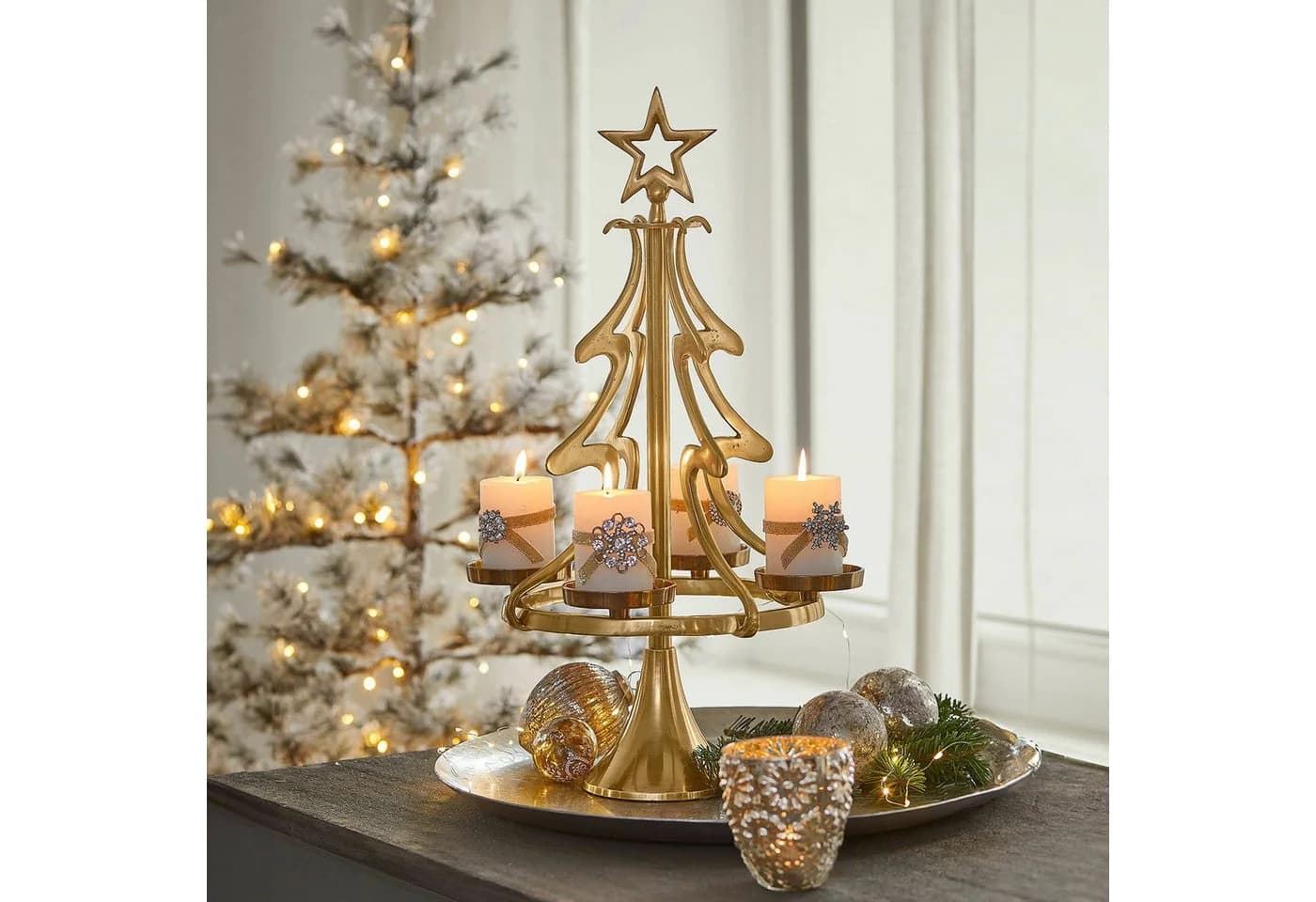 Mirabeau Adventskranzständer Gaetana gold - Bild 4