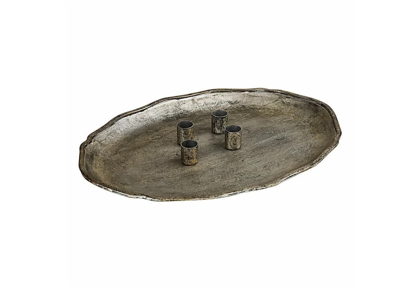 Mirabeau Kerzen-Tablett Noirelle antiksilber mit magnetischen Haltern - Bild 2