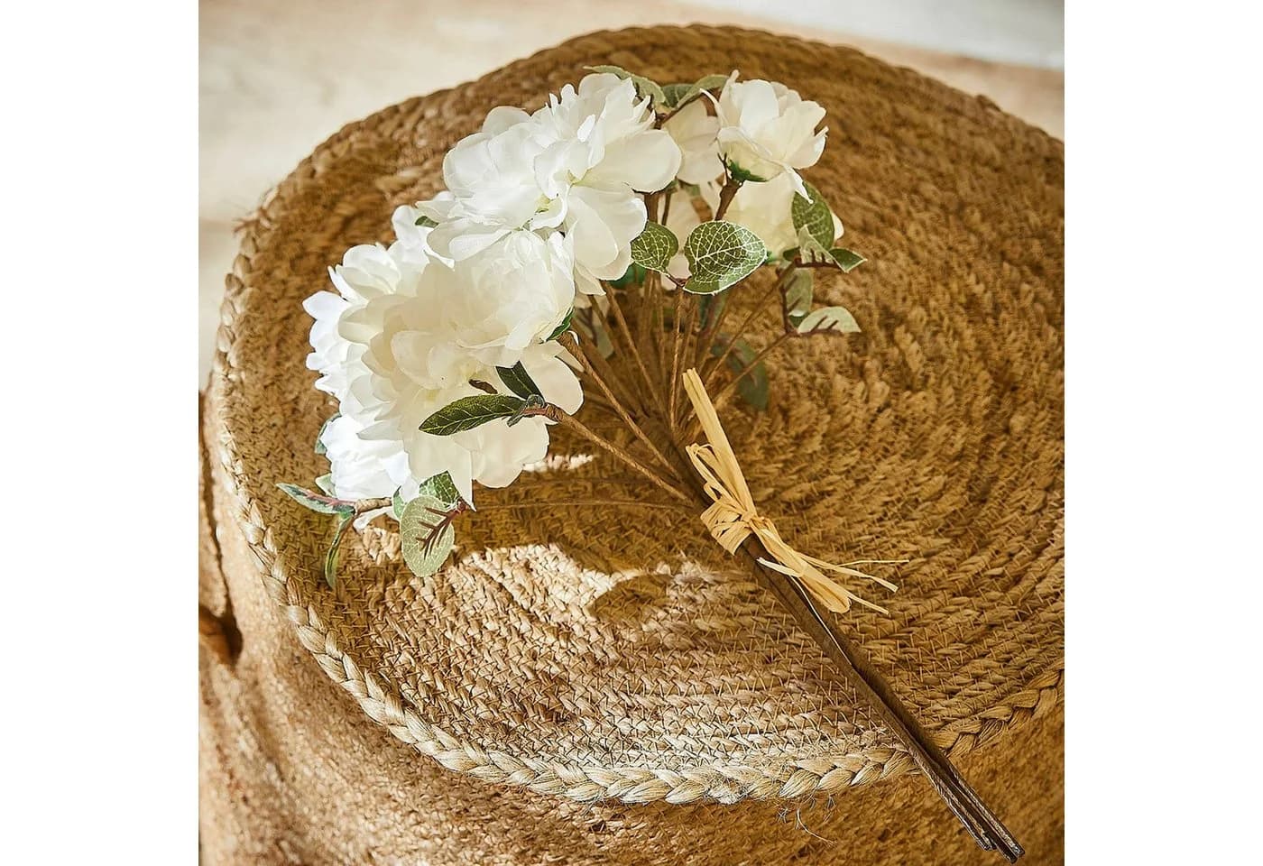 Kunstblume Deko-Blumenstrauß Quérisse Creme/Grün Mirabeau