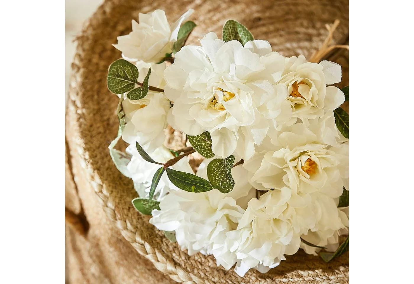 Kunstblume Deko-Blumenstrauß Quérisse Creme/Grün Mirabeau - Bild 3