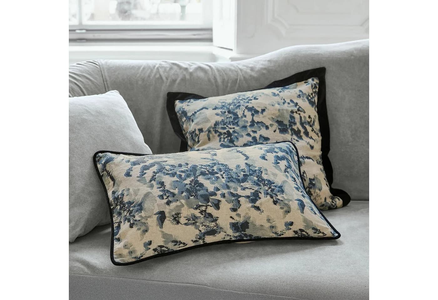 Mirabeau Kissenhülle 2er Set Miretique blau/weiß Aquarell