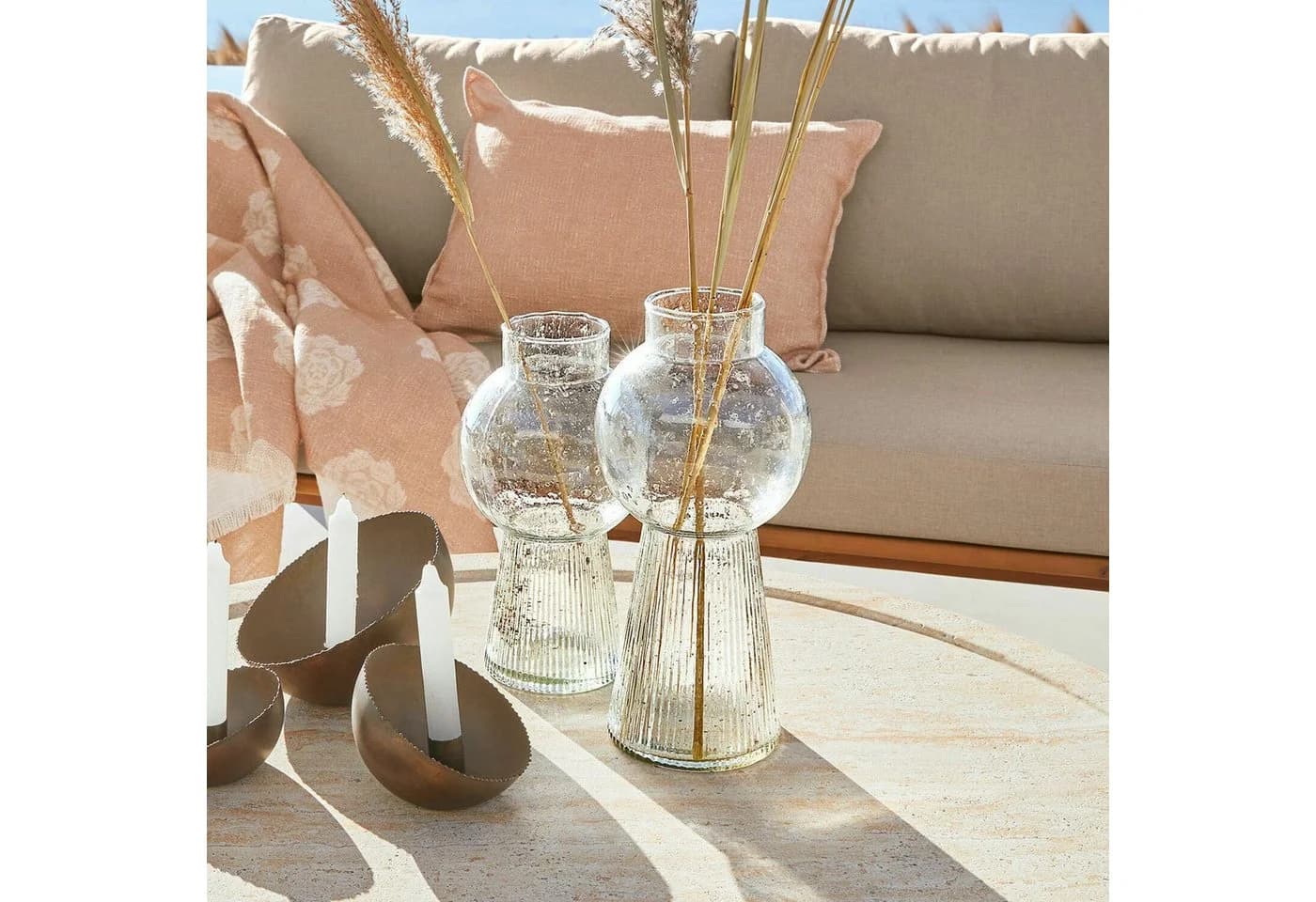 Mirabeau Tischvase 2er Set Mareilou Klar Glas