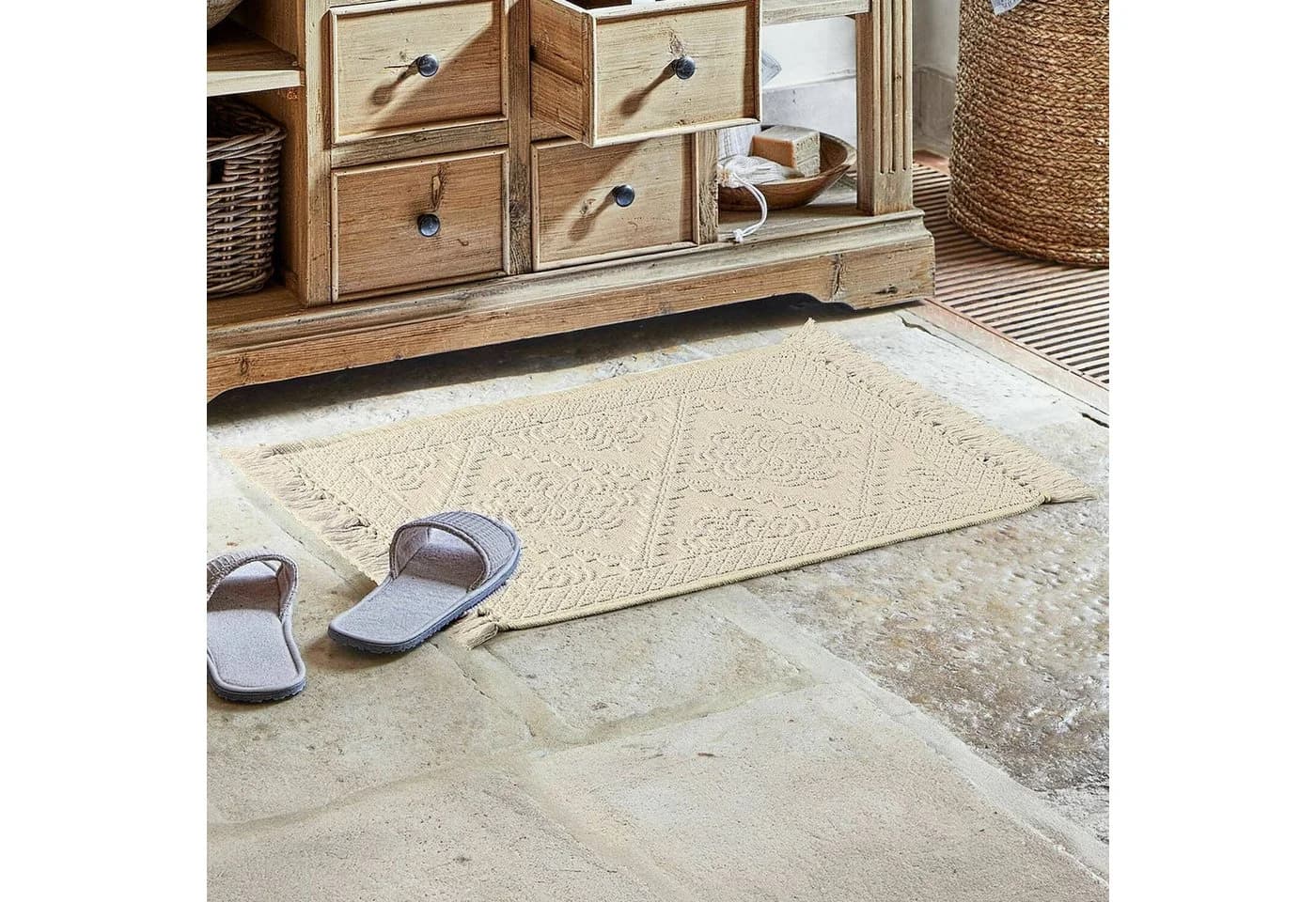 Mirabeau Badematte Mivorex Beige 100% Baumwolle