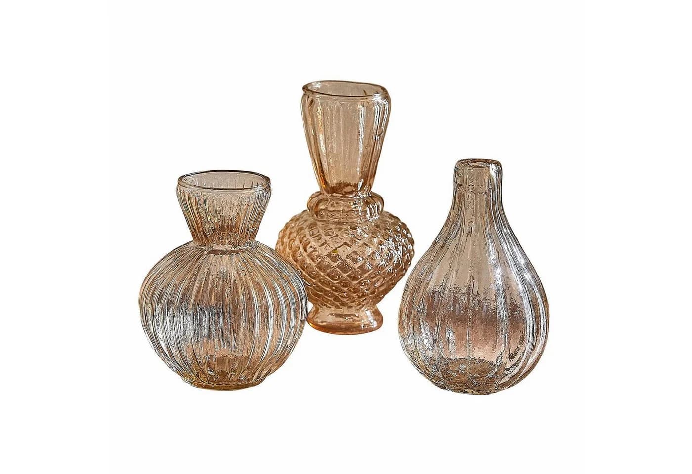 Mirabeau Tischvase 3er Set Faunelle rosé Glas