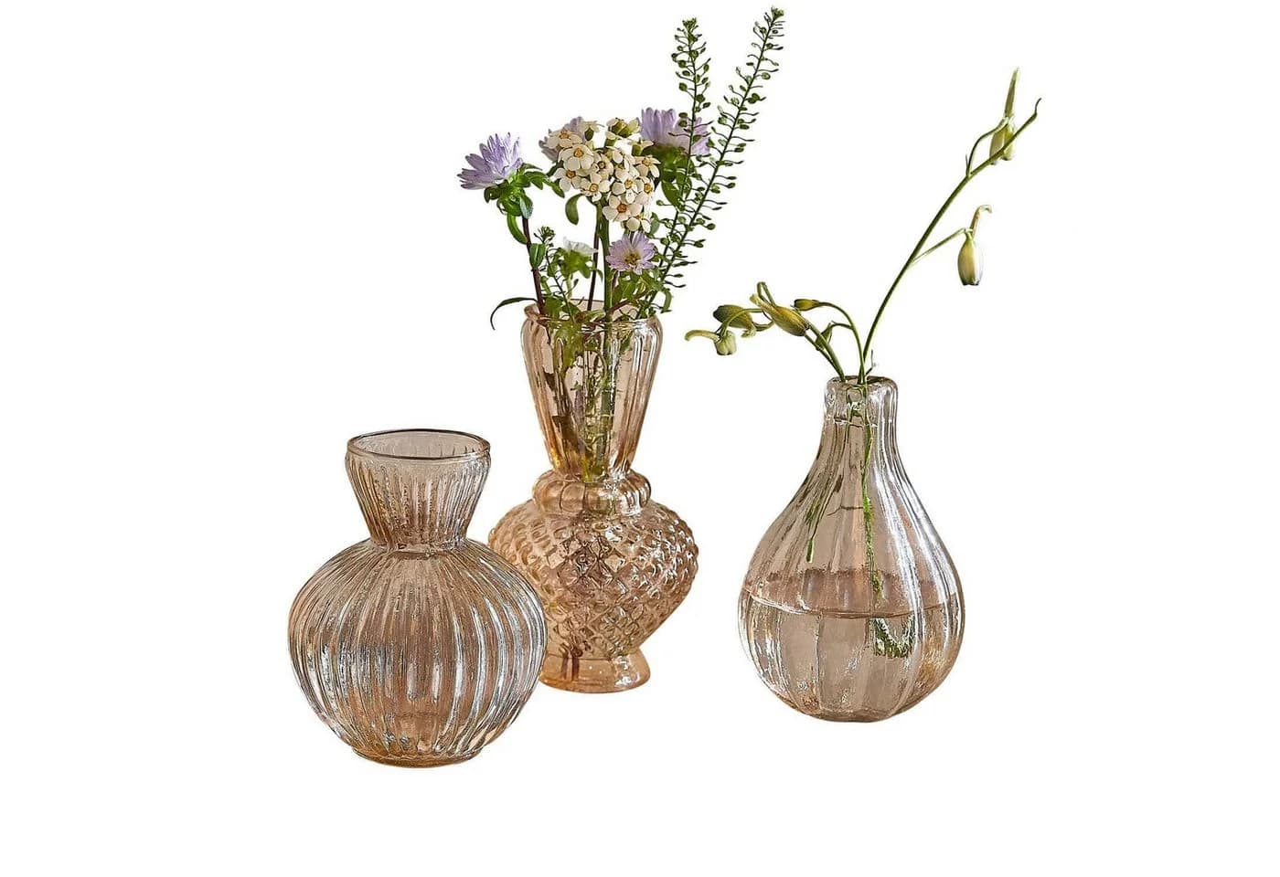 Mirabeau Tischvase 3er Set Faunelle rosé Glas - Bild 2