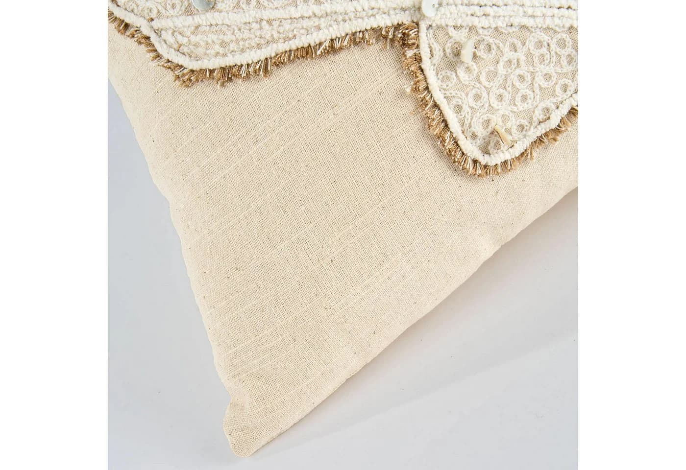 Mirabeau Kissenhülle Luiv Weiß/Beige Handbestickt Muschel - Bild 4