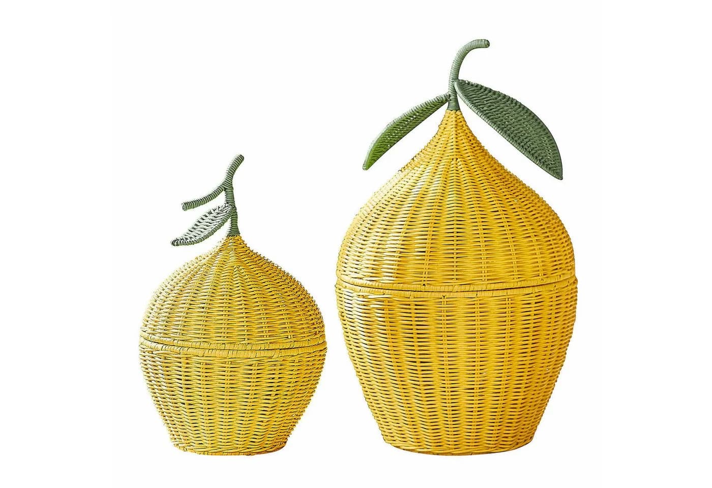 Mirabeau Dekokorb Zitronenkorb 2er Set Gelb/Grün Rattan - Bild 2