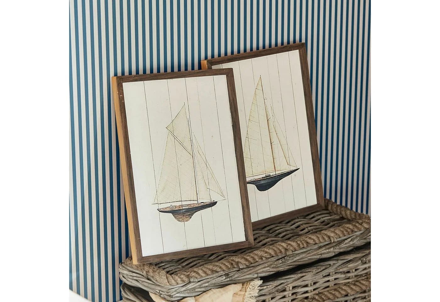 Mirabeau Wanddeko 2er Set Lemoux Nautisch Creme/Braun