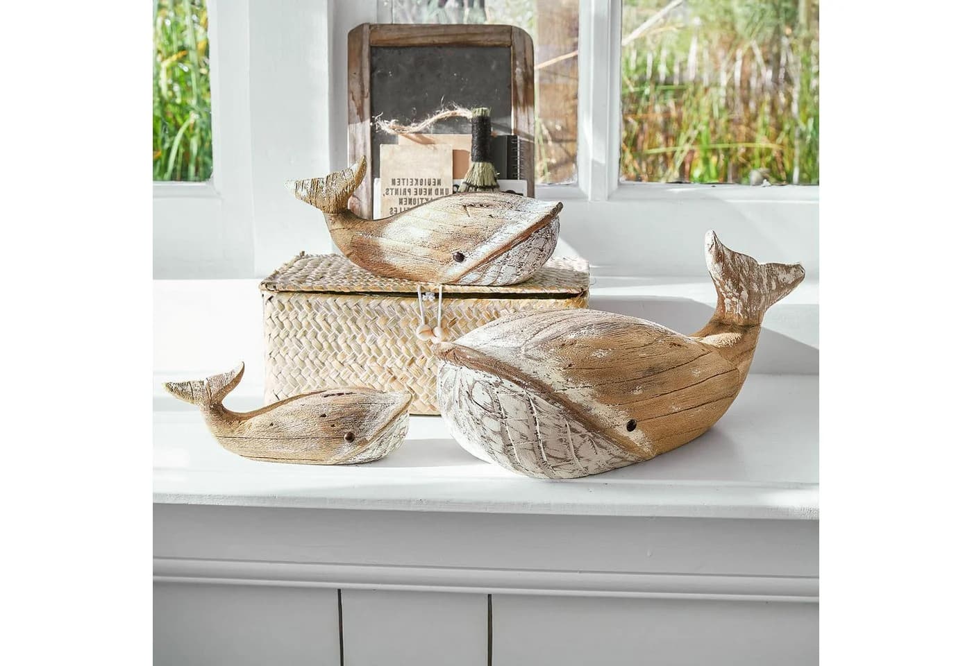 Breezie Deko-Wal Set 3-teilig Braun Naturbelassen Tannenholz