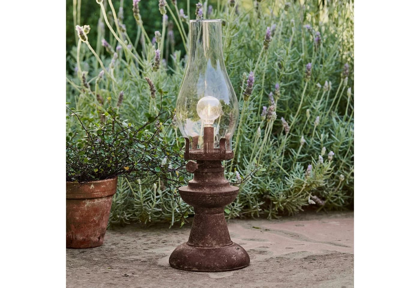 Mirabeau LED Laterne Chexbres Wiederaufladbar Antikbraun