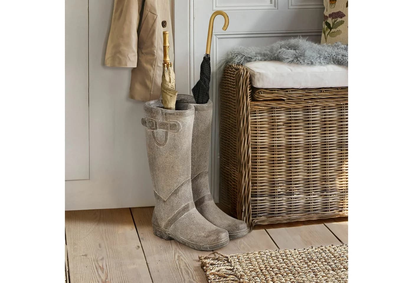 Mirabeau Schirmständer Ivelix antikgrau Stiefel-Design - Bild 3