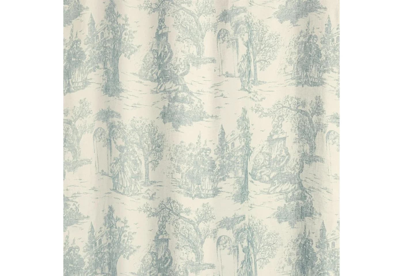 Mirabeau Gardine Dedwen Toile-de-Jouy Hellblau/Creme Bindebänder - Bild 4