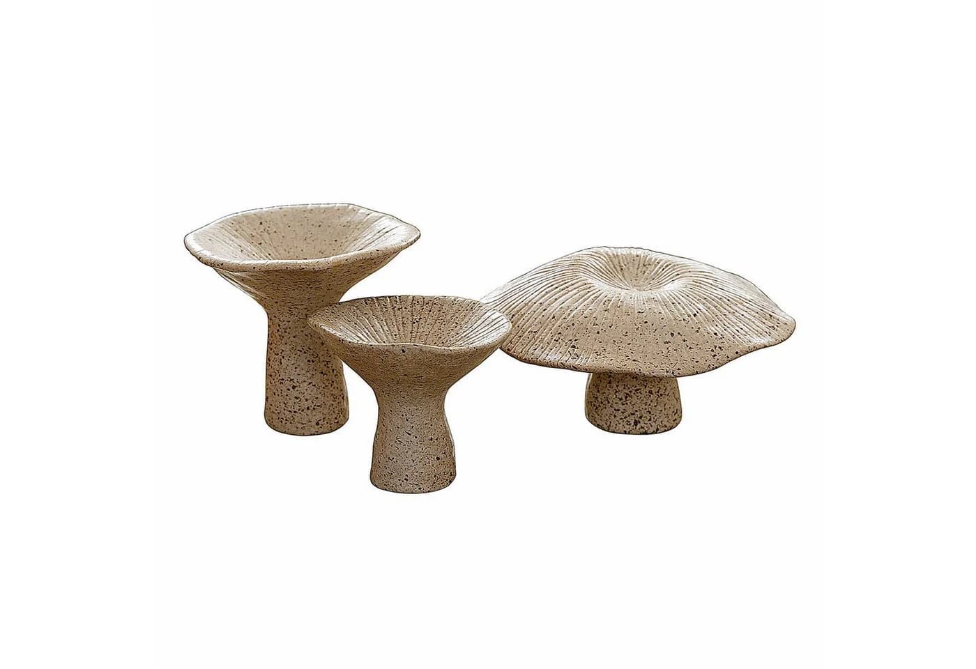 Mirabeau Deko-Pilz 3er Set Safoura beige Steingut - Bild 2