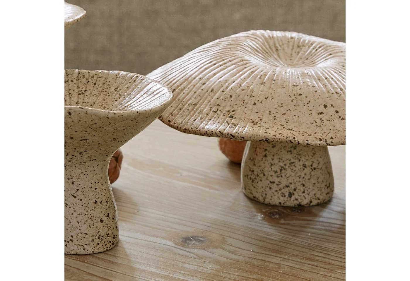 Mirabeau Deko-Pilz 3er Set Safoura beige Steingut - Bild 4