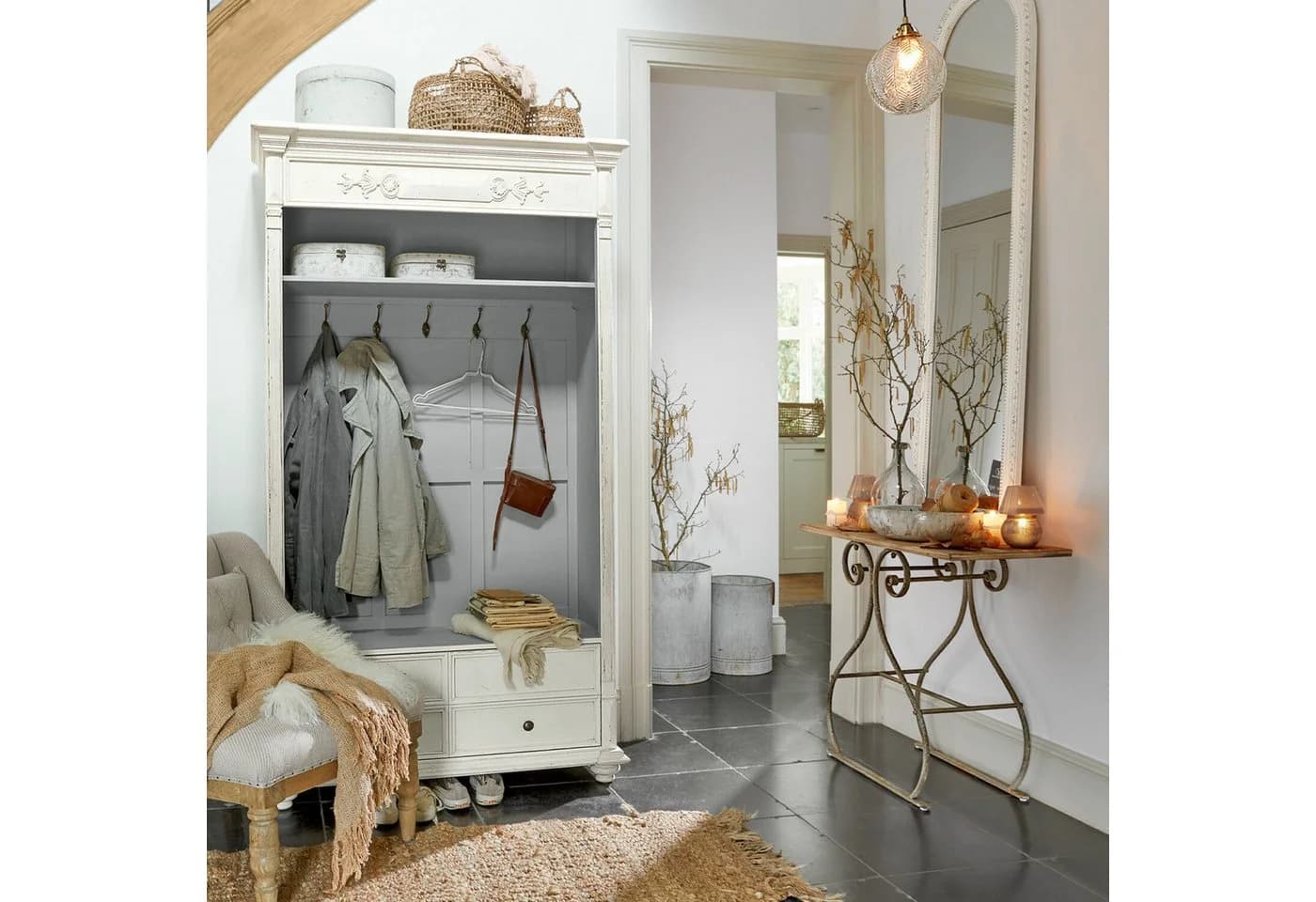 Mirabeau Konsole Clermontis antikgrau/braun Tannenholz - Bild 3