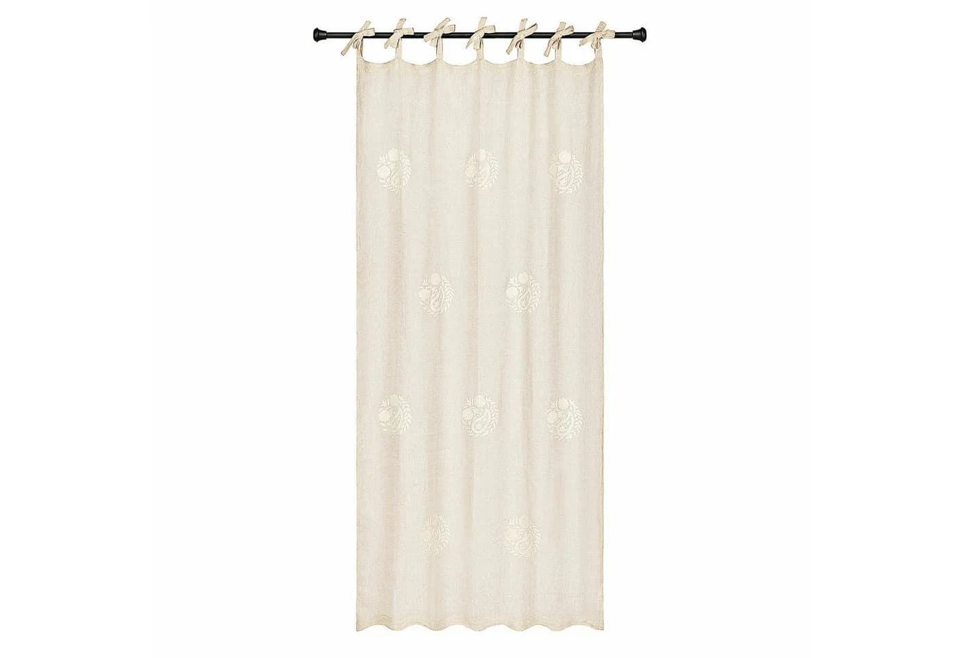 Mirabeau Gardine Pivonar Beige Leinen Stickerei Paisley - Bild 2