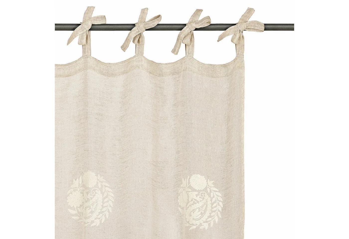Mirabeau Gardine Pivonar Beige Leinen Stickerei Paisley - Bild 4
