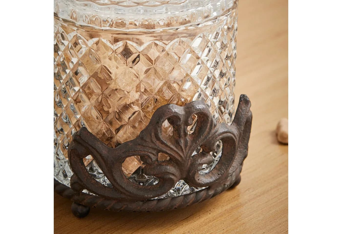 Mirabeau Vorratsdose Kerynna mit Aluguss-Gestell, Glas, Braun - Bild 5