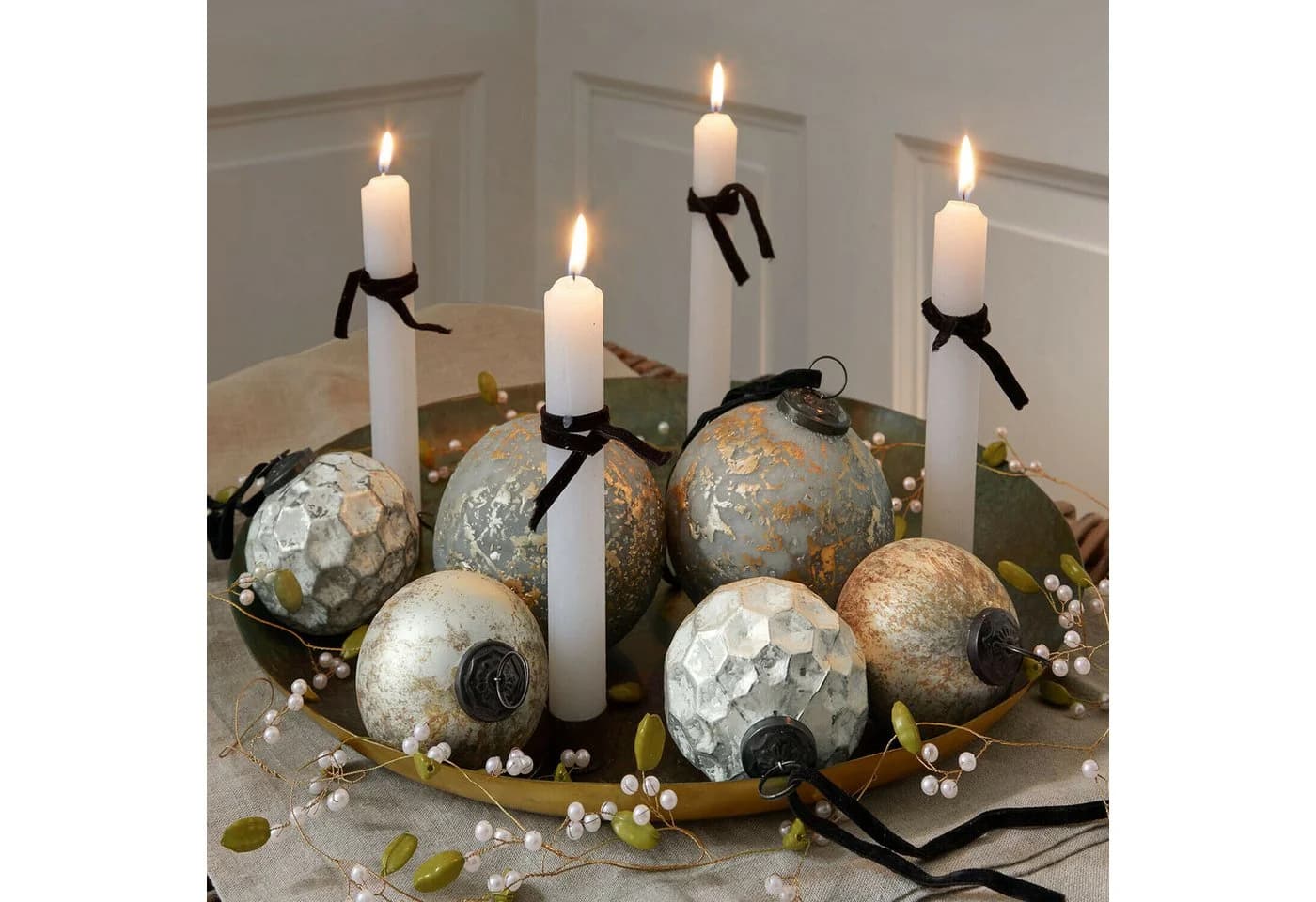 Mirabeau Weihnachtskugel 6er Set Bellezia gold/creme Glas - Bild 3