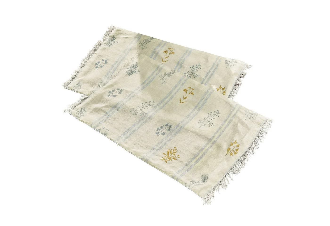 Mirabeau Platzset 2er Set Hazelwick Creme/Blau Leinen
