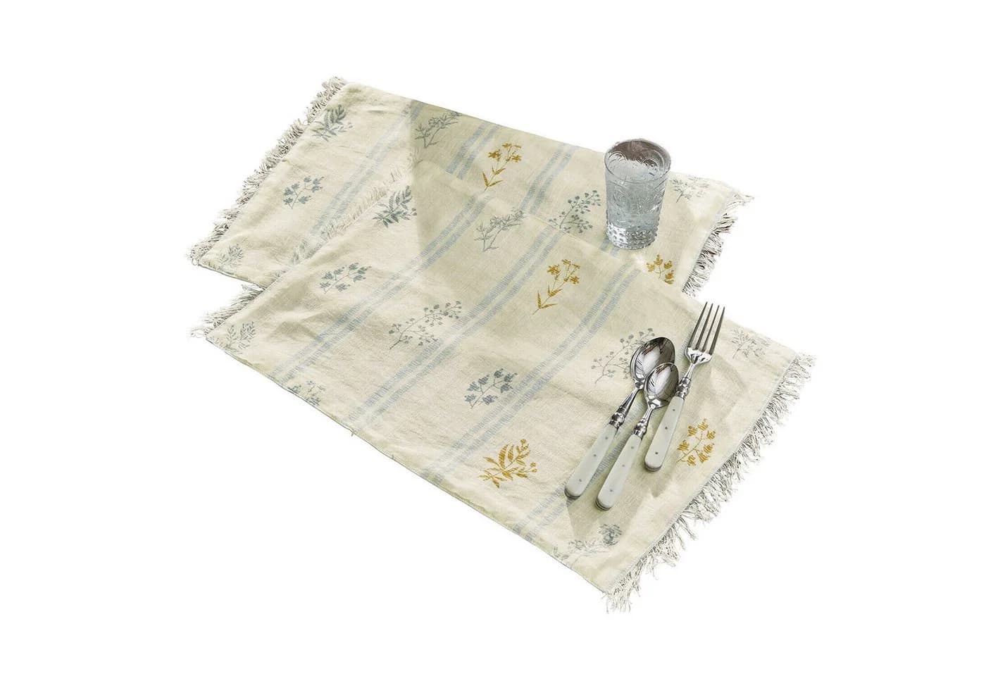 Mirabeau Platzset 2er Set Hazelwick Creme/Blau Leinen - Bild 2