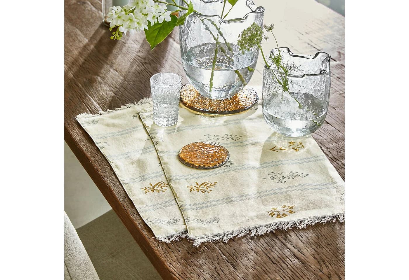 Mirabeau Platzset 2er Set Hazelwick Creme/Blau Leinen - Bild 4