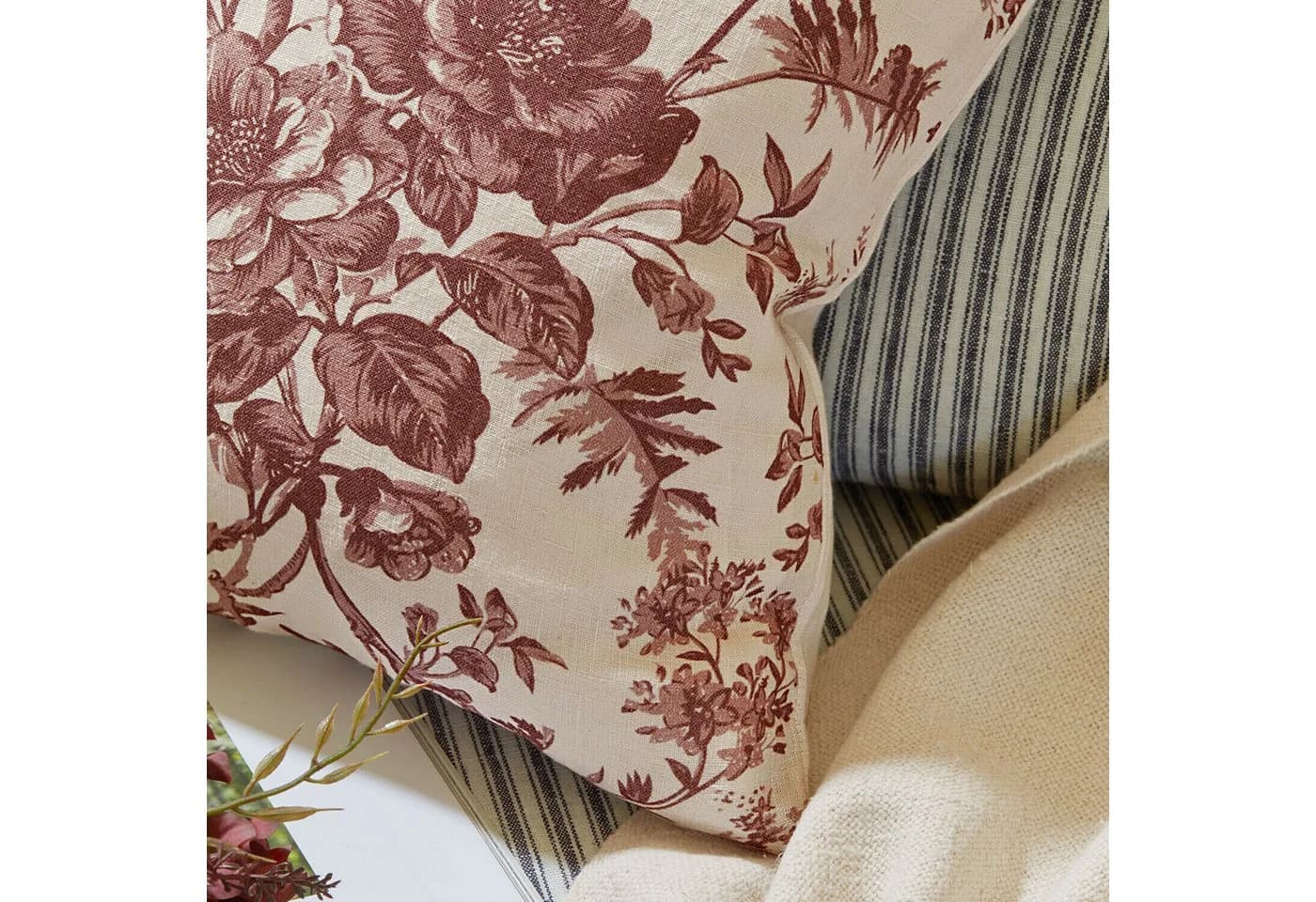 Mirabeau Kissenhülle Rosanique Bordeaux/Creme - Bild 5