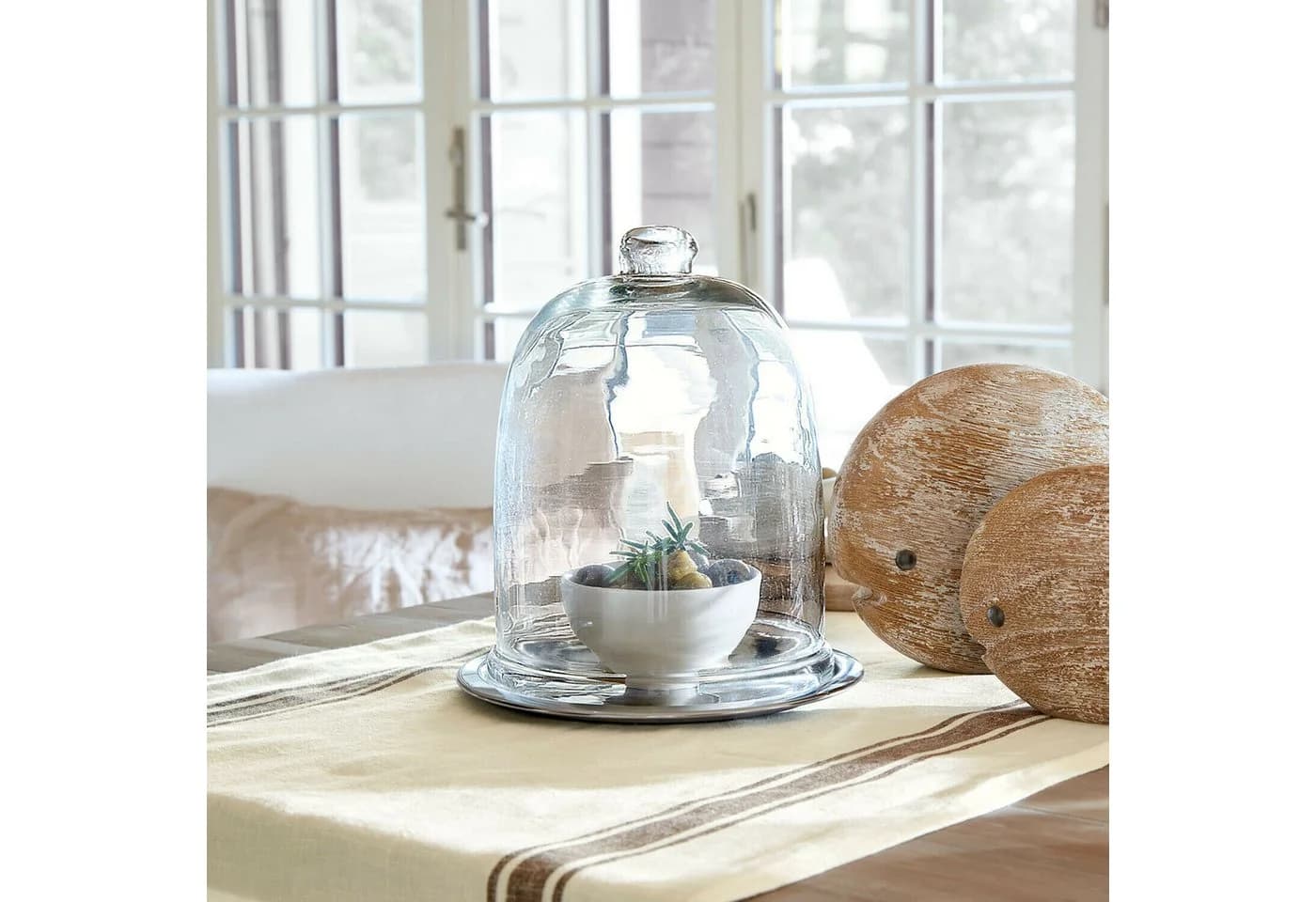Mirabeau Vorratsdose Glasglocke mit Messingplatte Chardonne silber/klar - Bild 3