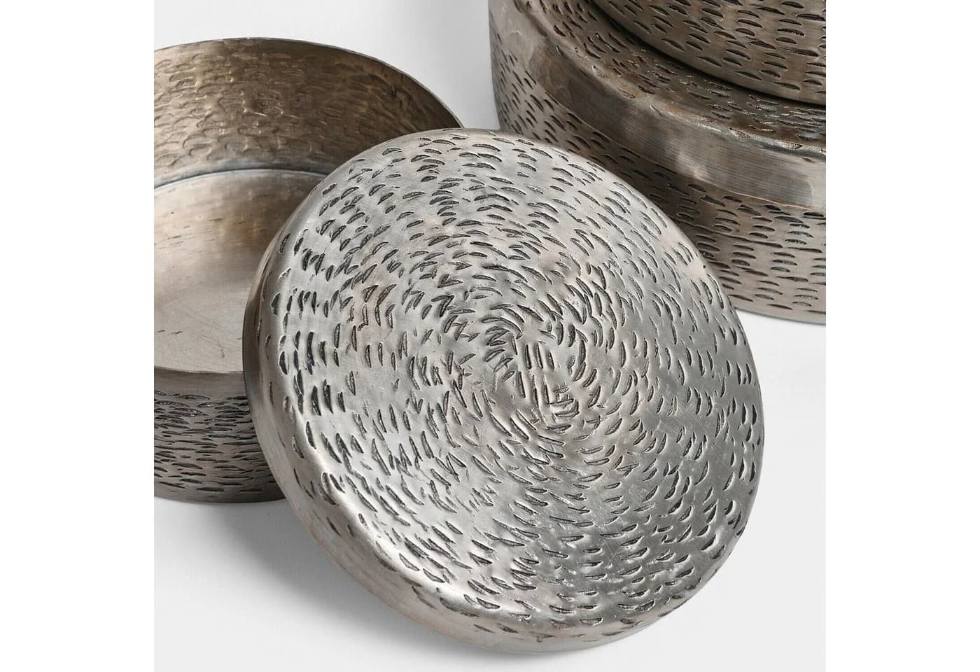 Mirabeau Dose 4er Set Silvaras silber Aluminium gehämmert - Bild 5