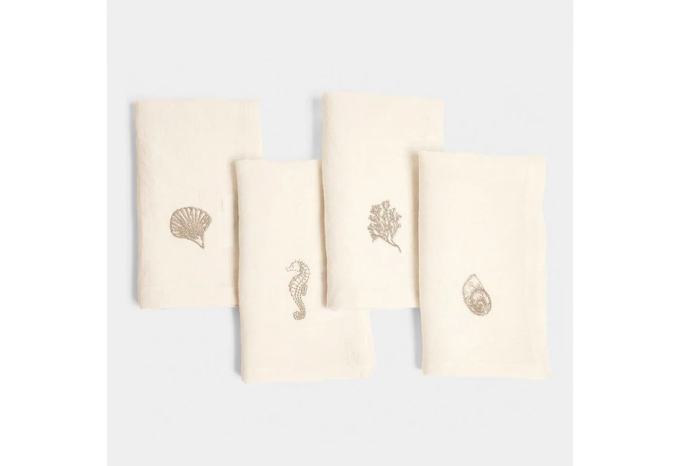 Mirabeau Stoffserviette 4er Set Celorin creme/braun Leinen - Bild 2