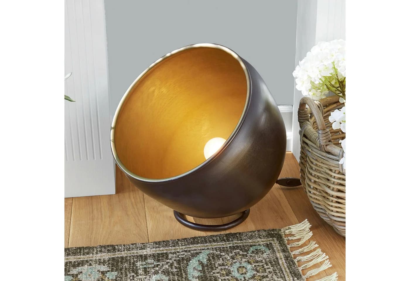 Mirabeau Bodenlampe Moorford Schwarz/Gold Aluminium