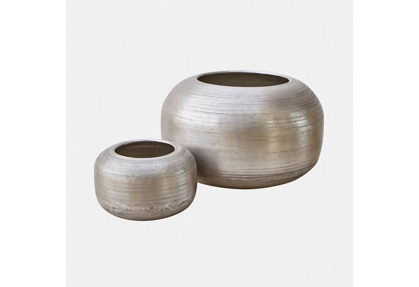 Mirabeau Übertopf 2er Set Aurnis Antiksilber Aluminium - Bild 2
