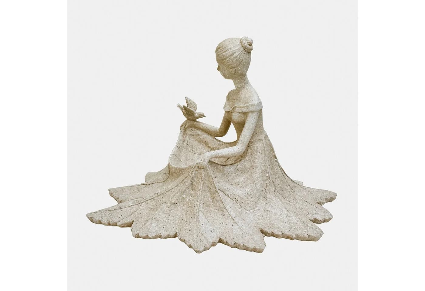 Mirabeau Gartenfigur Finnedra antikcreme Polyresin mit Vogeltränke - Bild 3