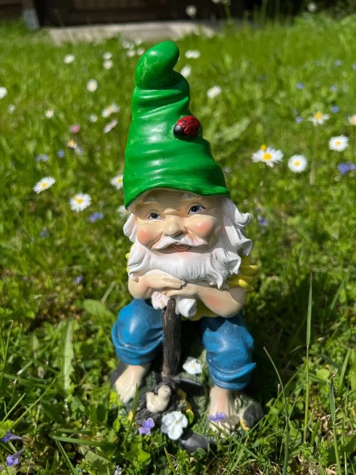 Geschenk-Himmel Gartenzwerg 4er-Set - Lustige Dekofiguren 22cm - Bild 3