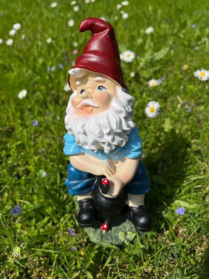 Geschenk-Himmel Gartenzwerg 4er-Set - Lustige Dekofiguren 22cm - Bild 5
