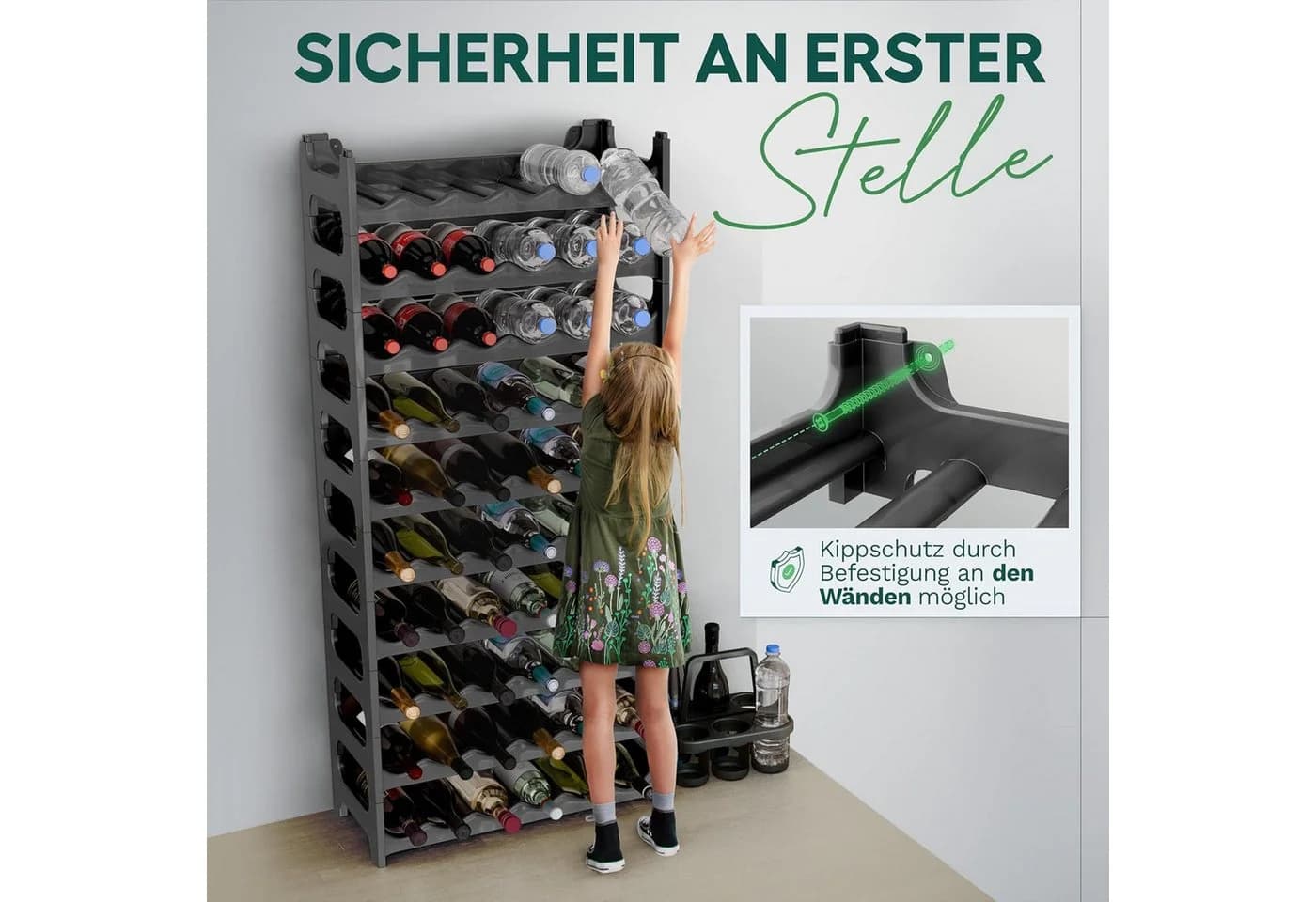 Novaliv Weinregal 6-tlg. Flaschenregal Kunststoff stapelbar - Bild 5