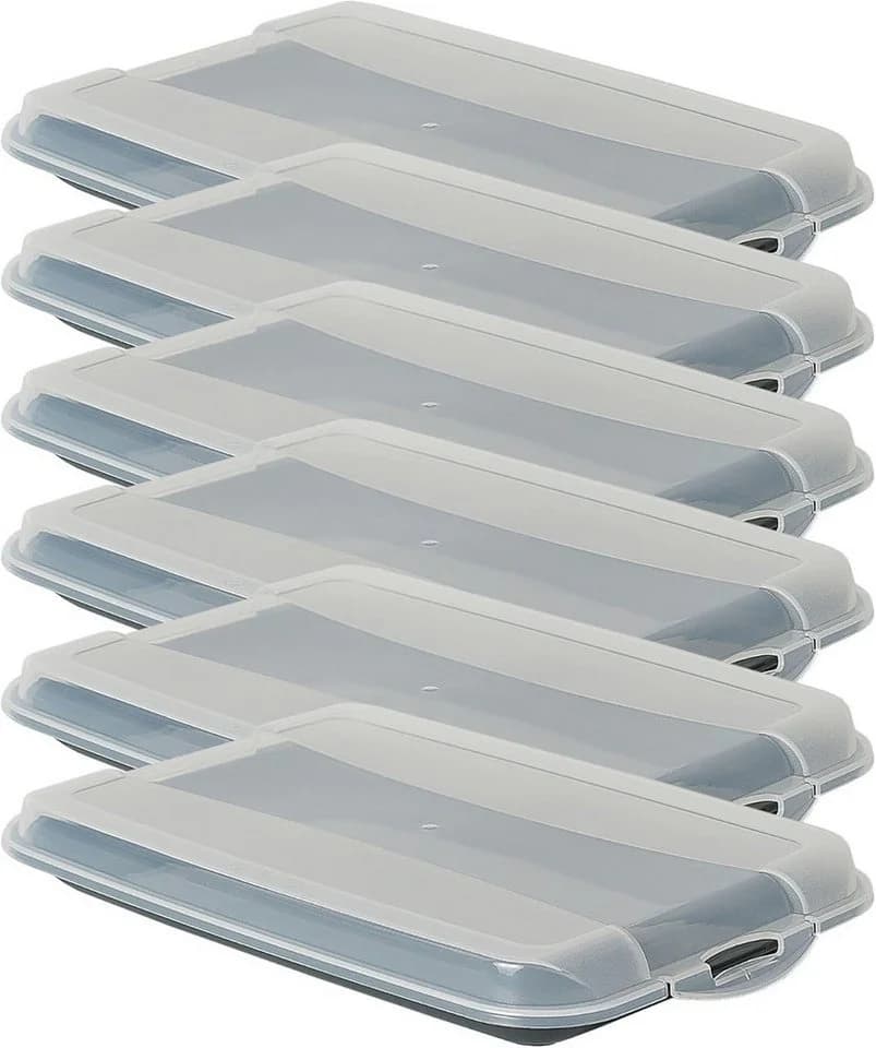Novaliv Aufbewahrungsbox 6er-Set Anthrazit mit transparentem Deckel - Bild 2