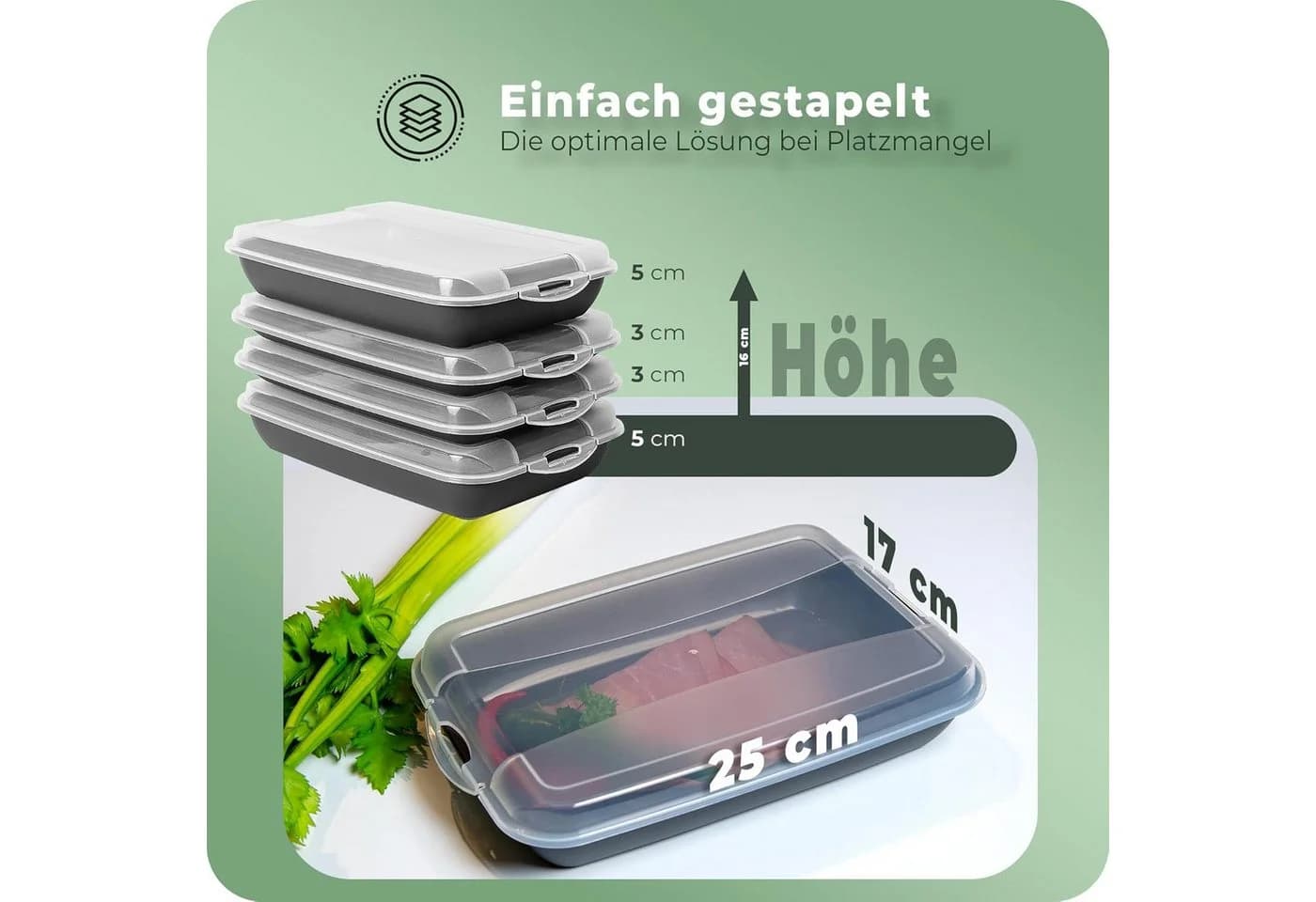 Novaliv Aufbewahrungsbox 6er-Set Anthrazit mit transparentem Deckel - Bild 5