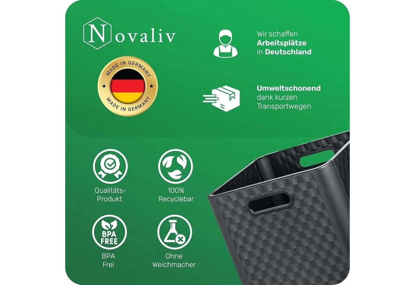 Novaliv Aufbewahrungsbox 30x30x30 cm Kunststoff für Kallax Regal - Bild 4