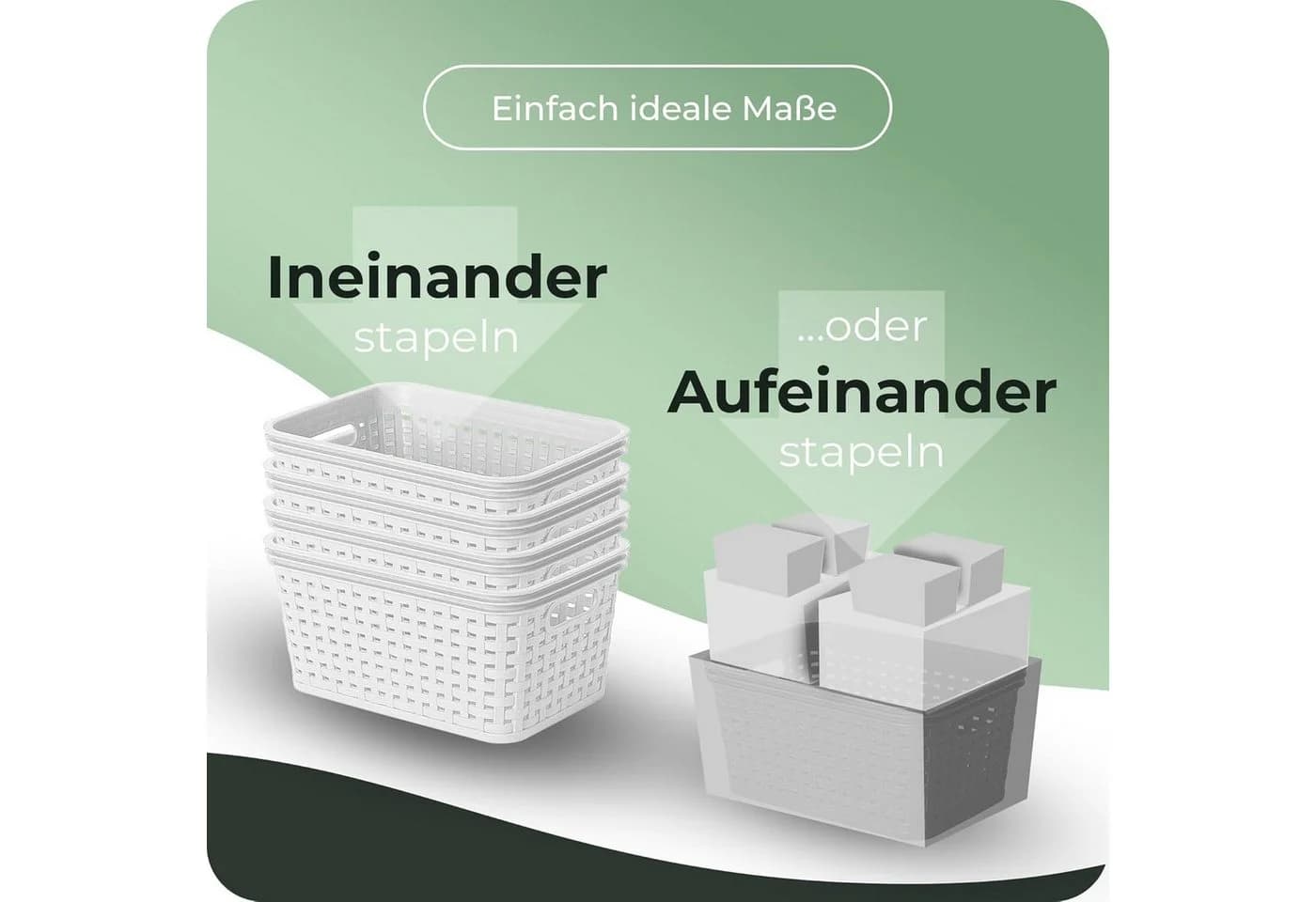 Novaliv 2er Set Aufbewahrungsbox mit Holzdeckel Beige Rattan-Design - Bild 5